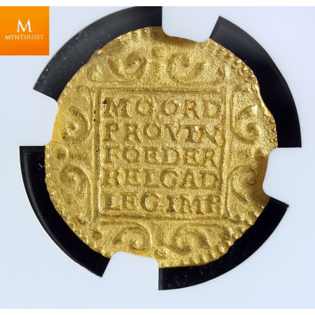 Rundeskatten gull dukat 1724 Utrecht kvalitet 0/01, NGC MS64