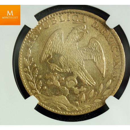 Mexico 8 Escudo1868/58 GO YF NGC AU53