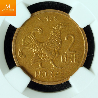 2 øre 1968 kvalitet 0, NGC MS66 2 øre 1968 kvalitet 0, NGC MS66
