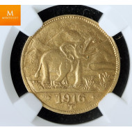 Meget sjelden! Tysk Øst Afrika (Tabora) 15 Rupien 1916 T type 1 kvalitet 01, NGC AU