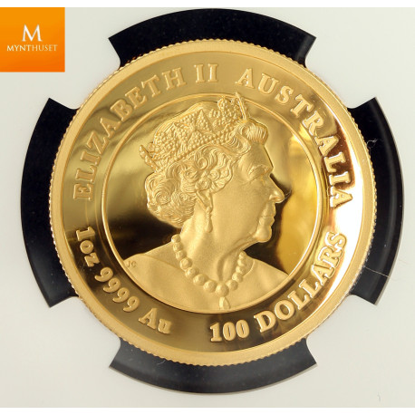 SJELDEN! Australia 2022 YEAR OF THE TIGER 1 OZ  GULL LUNAR SERIE 3 KVALITET PROOF HIGH RELIEF