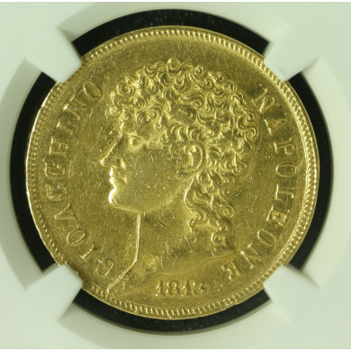 Italia Naples & Sicily Joachim Murat gull 40 Lire 1813 AU Detalis Italia Naples & Sicily Joachim Murat gull 40 Lire 1813 AU Detalis
