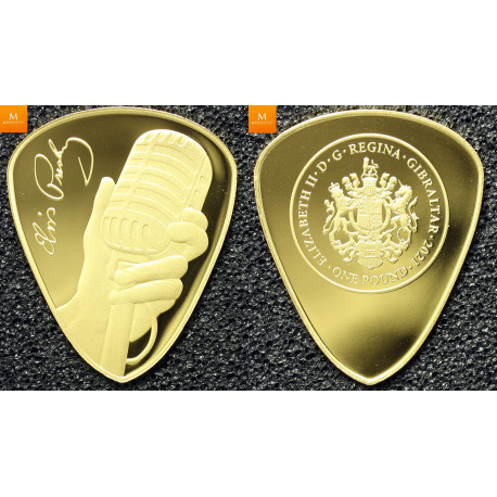The King of Rock n Roll Elvis Presley GULL 1 Pound 2021i kvalitet proof