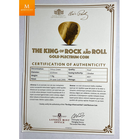 The King of Rock n Roll Elvis Presley GULL 1 Pound 2021i kvalitet proof