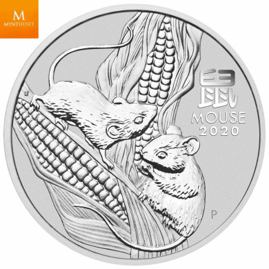 Australia 2020 1/2 oz Sølv Lunar serie III «Year of the Mouse» BU M/Kapsel Australia 2020 1/2 oz Sølv Lunar serie III «Year of the Mouse» BU M/Kapsel