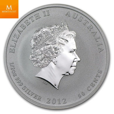 Australia 1/2 oz 2012 sølv Lunar serie II Year of the Drage kvalitet: BU Australia 1/2 oz 2012 sølv Lunar serie II Year of the Drage kvalitet: BU