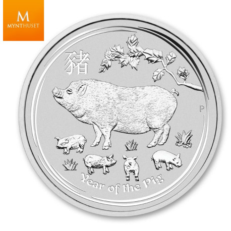 Australia 1 oz 2019 sølv Lunar serie II Year of the Pig