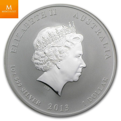 Australia 1 oz 2013 sølv Lunar serie II Year of the Snake kvalitet: BU Australia 1 oz 2013 sølv Lunar serie II Year of the Snake kvalitet: BU