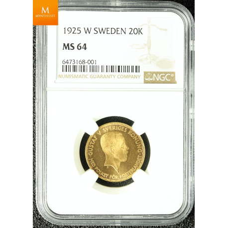 Sweden 20 kronor 1925 NGC MS63