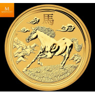 Australia 2014 1/10 oz Gull Lunar S2 «Year of the Horse» Kvalitet BU i Kapsel