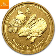 Australia 2011 1/10 oz Gull Lunar S2 «Year of the Rabbit» Kvalitet BU i Kapsel