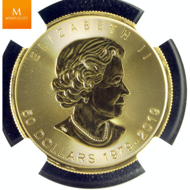 CANADA 2019 1oz Gold 40th Anniversary'Maple Leaf MS70