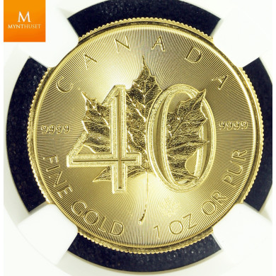 CANADA 2019 1oz Gold 40th Anniversary'Maple Leaf MS70