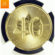 CANADA 2019 1oz Gold 40th Anniversary'Maple Leaf MS70