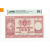 1000 kroner 1958 A.1260943 Kvalitet 1+, PMG VF35 EPQ