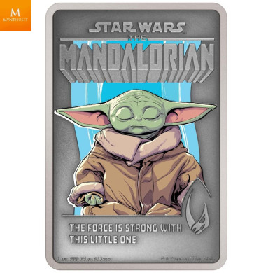 Niue 2022 GROGU 1 OZ  MANDALORIAN POSTERS KVALITET ANTIKK FINISH