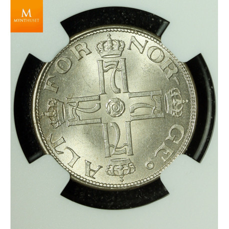 50 øre 1920 uten hull kvalitet 0, NGC MS65