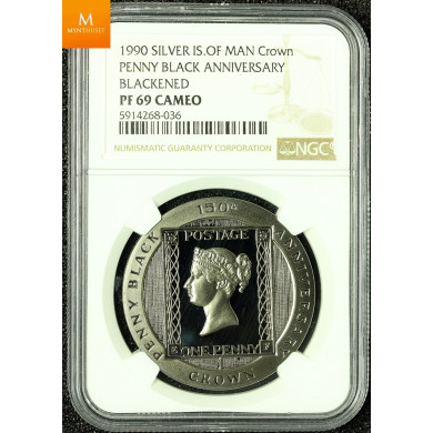 Isle of Man Crown 1990 Penny Black kvalitet proof, NGC PF69