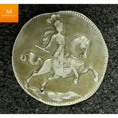 Sølvavslag u/år av dukat Christian V. Type III. NM.24b