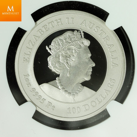 Australia "YEAR OF THE TIGER" 2022 100 $ 1 OZ PLATINUM  LUNAR SERIE 3  Kvalitet Proof OPPLAG KUN 188