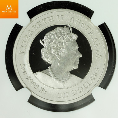 Australia "YEAR OF THE TIGER" 2022 100 $ 1 OZ PLATINUM  LUNAR SERIE 3  Kvalitet Proof OPPLAG KUN 188