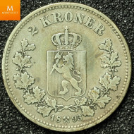 2 kroner 1893 kvalitet 1 i kapsel
