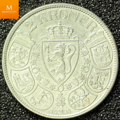 2 krone 1908 kvalitet 1+