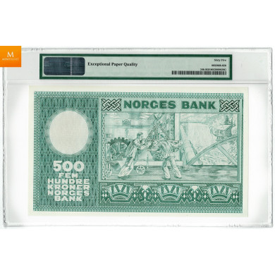 500 kroner 1956 A.0800176 kvalitet 0, PMG MS65 EPQ 500 kroner 1956 A.0800176 kvalitet 0, PMG MS65 EPQ
