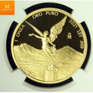 Mexico 2021 Onza gull Kvalitet Proof, NGC PF70