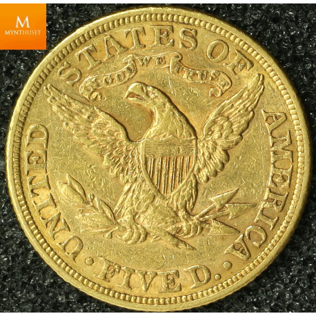 USA 5 dollar 1881 kvalitet 1+