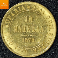 Finland Russia 10 Markkaa 1878 S kvalitet 1+/01