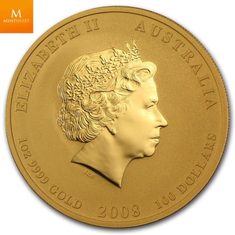 12 oz rent gull, unik mulighet! Australia Lunar Series 2 komplett sett med 12 stk 1 oz gullmynter i kvalitet BU