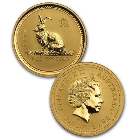 12 oz rent gull, unik mulighet! Australia Lunar Series 2 komplett sett med 12 stk 1 oz gullmynter i kvalitet BU