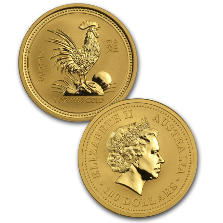 12 oz rent gull, unik mulighet! Australia Lunar Series 2 komplett sett med 12 stk 1 oz gullmynter i kvalitet BU