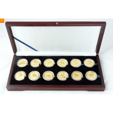 12 oz rent gull, unik mulighet! Australia Lunar Series 2 komplett sett med 12 stk 1 oz gullmynter i kvalitet BU 12 oz rent gull, unik mulighet! Australia Lunar Series 2 komplett sett med 12 stk 1 oz gullmynter i kvalitet BU