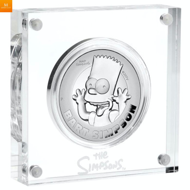 Tuvalu 2022 BART SIMPSON™ 2 OZ  2 DOLLAR HIGH RELIEF THE SIMPSONS™ KVALITET PROOF Tuvalu 2022 BART SIMPSON™ 2 OZ  2 DOLLAR HIGH RELIEF THE SIMPSONS™ KVALITET PROOF