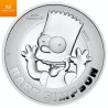 Tuvalu 2022 BART SIMPSON™ 2 OZ  2 DOLLAR HIGH RELIEF THE SIMPSONS™ KVALITET PROOF