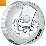 Tuvalu 2022 BART SIMPSON™ 2 OZ  2 DOLLAR HIGH RELIEF THE SIMPSONS™ KVALITET PROOF