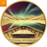 Årets mynt! Kun 1 stk tilgjengelig! Niue 2022 AURORA AUSTRALIS 1 OZ  Gull COLOR 100 dollar  Kvalitet Proof Mintage 99!