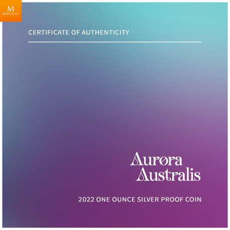 Nydelig! Niue 2022 AURORA AUSTRALIS 1 OZ  Sølv COLOR 1 dollar  Kvalitet Proof