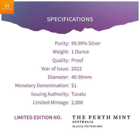 Nydelig! Niue 2022 AURORA AUSTRALIS 1 OZ  Sølv COLOR 1 dollar  Kvalitet Proof