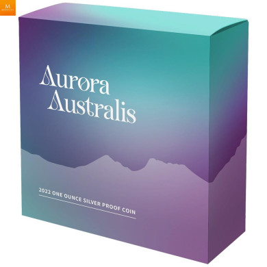 Nydelig! Niue 2022 AURORA AUSTRALIS 1 OZ  Sølv COLOR 1 dollar  Kvalitet Proof Nydelig! Niue 2022 AURORA AUSTRALIS 1 OZ  Sølv COLOR 1 dollar  Kvalitet Proof
