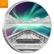 Nydelig! Niue 2022 AURORA AUSTRALIS 1 OZ  Sølv COLOR 1 dollar  Kvalitet Proof
