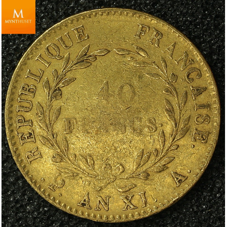 Frankrike 40 francs Napoleon AN XI kvalitet 1