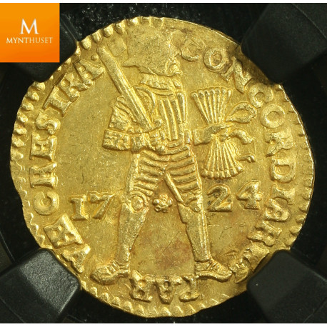 Rundeskatten gull dukat 1724 Utrecht Divers Edidition kvalitet 01