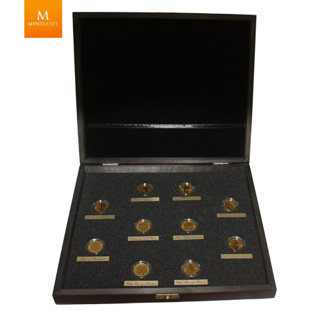 Queen`s Beast gullmyntsett med 10 stk 1/4 oz gullmynter