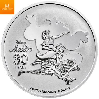 Niue 2022 DISNEY ALADDIN 30 YEARS 1 OZ  SØLV BU I KAPSEL Niue 2022 DISNEY ALADDIN 30 YEARS 1 OZ  SØLV BU I KAPSEL