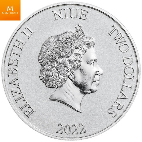 Niue 2022 DISNEY ALADDIN 30 YEARS 1 OZ  SØLV BU I KAPSEL