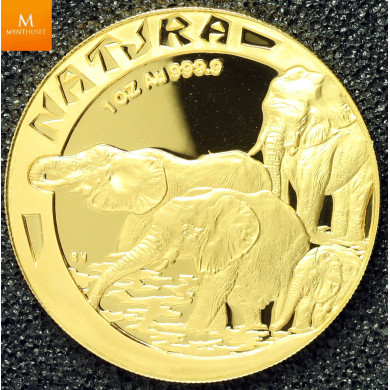 Sør Afrika Natura 1996 Elephant , 1 oz rent gull i kvalitet proof, NGC PF69 Sør Afrika Natura 1996 Elephant , 1 oz rent gull i kvalitet proof, NGC PF69