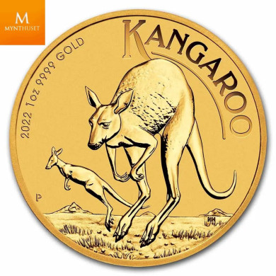Australian 2022 1 oz Kangaroo Gold Coin BU i kapsel Australian 2022 1 oz Kangaroo Gold Coin BU i kapsel